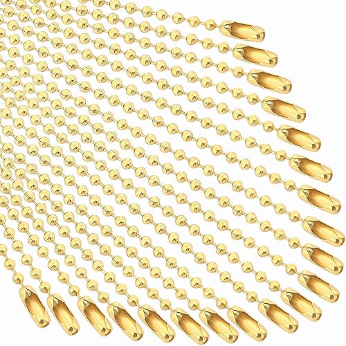 Vista 21 de SANNIX 100 cadenas de cuentas de bola, cadena de metal a granel para perro, cadena de bolas de 4.72 pulgadas con conectores para colgar decoración