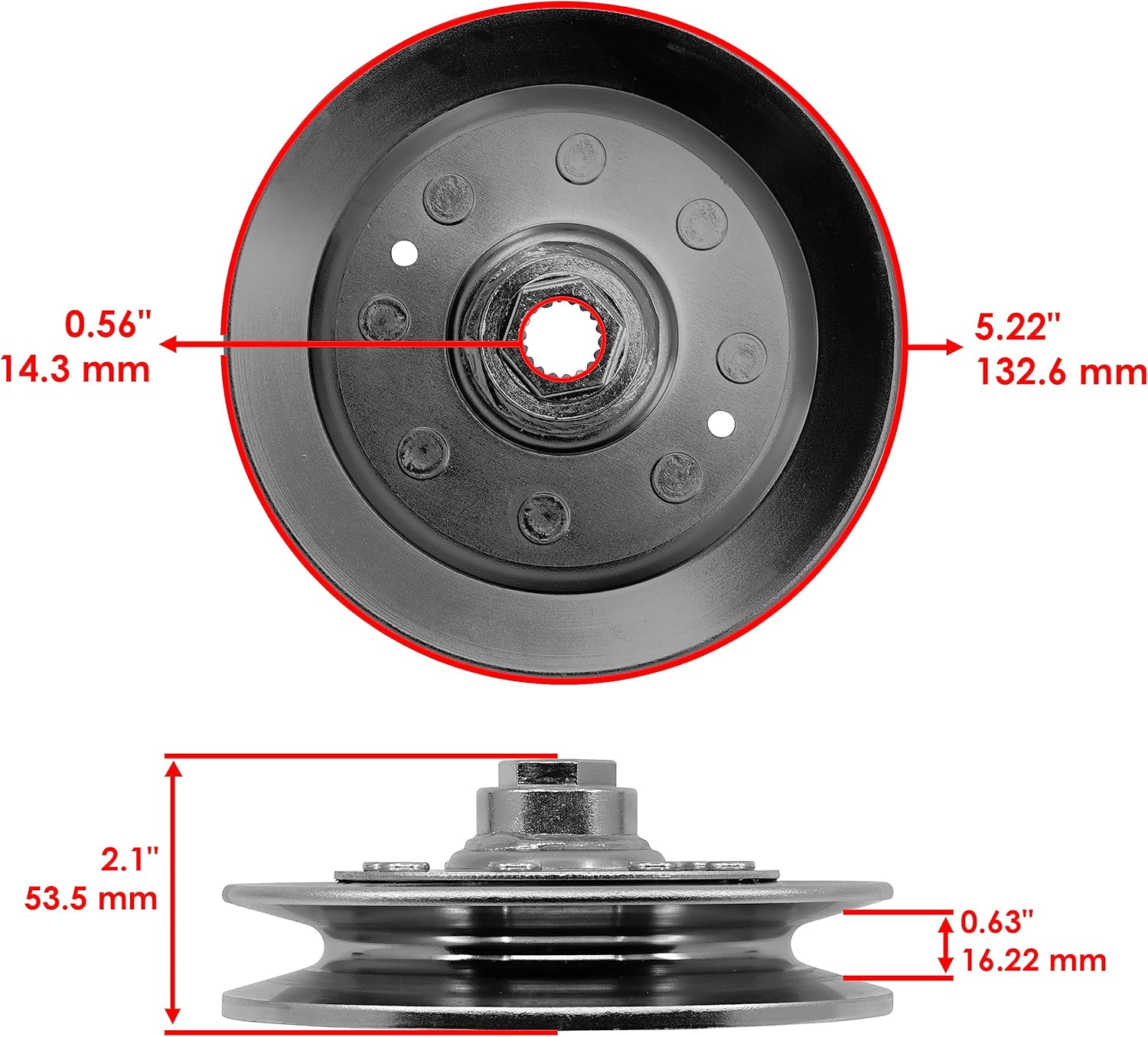 Caltric Transmission Pulley Idler Compatible with John Deere GT245 GX255 FH601V Lawn Tractor