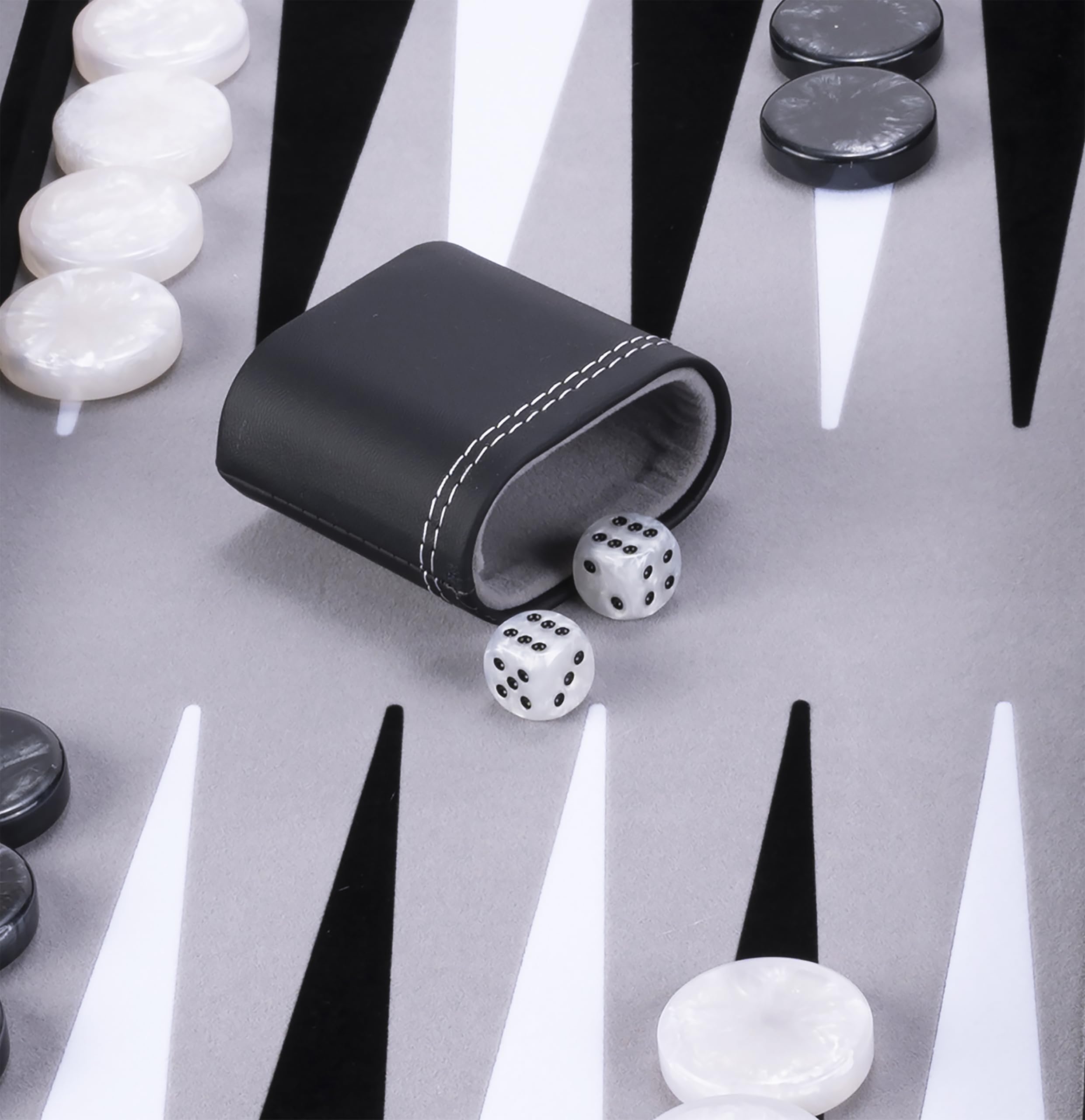 Engelhart - 250537 - Backgammon di Lusso 21 Pollici (54 cm) – Gioco Elegante in Similpelle con Interno in Feltro – Materiali di Alta Qualità