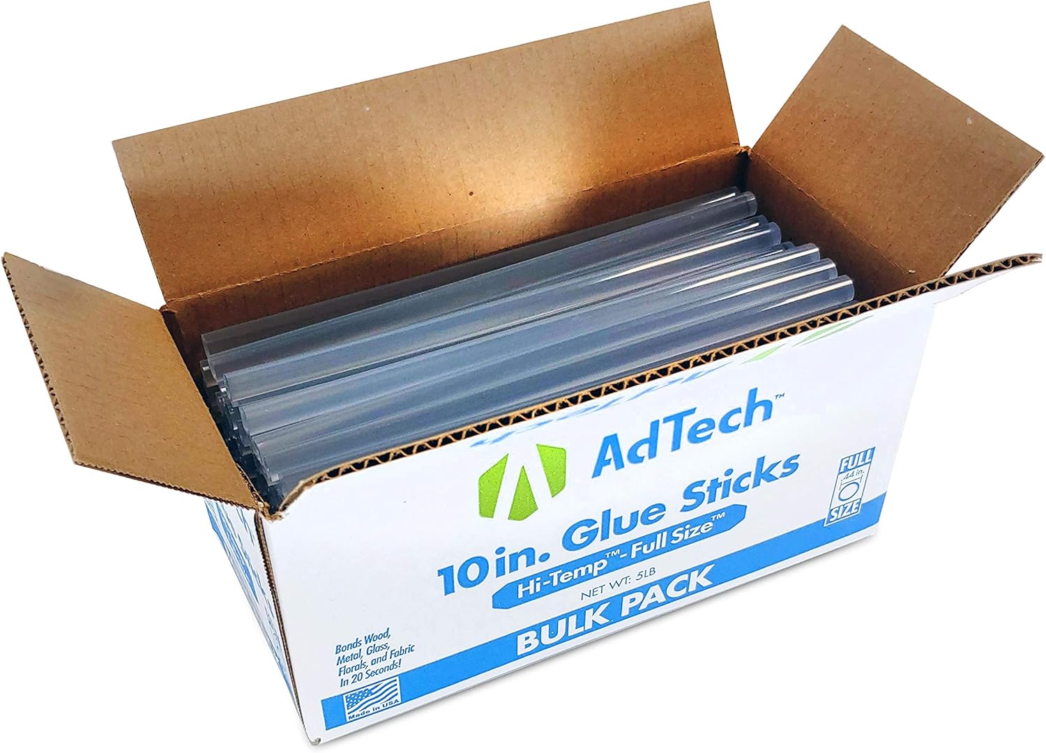 AdTech High Temp 10" 5lb Bulk Pack 10 Inch Full Size, Crystal Clear, Hot Gun Purpose Glue Sticks for Crafting, Scrapbooking & More -