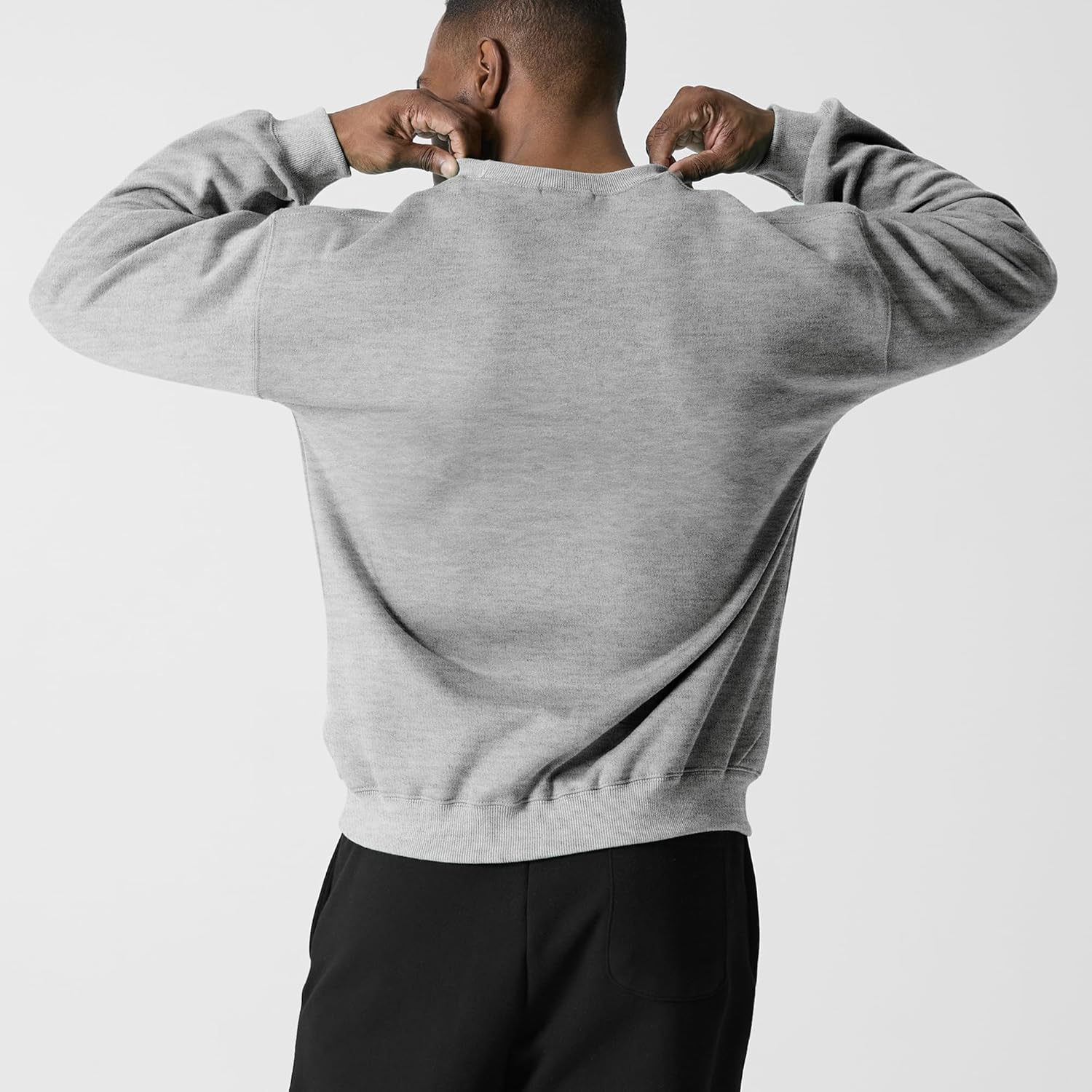 GIVON Men’s Crewneck Sweatshirt – Lightweight Fleece Loose Pullover Drop Shoulder Soft Cotton Blend - Image 3