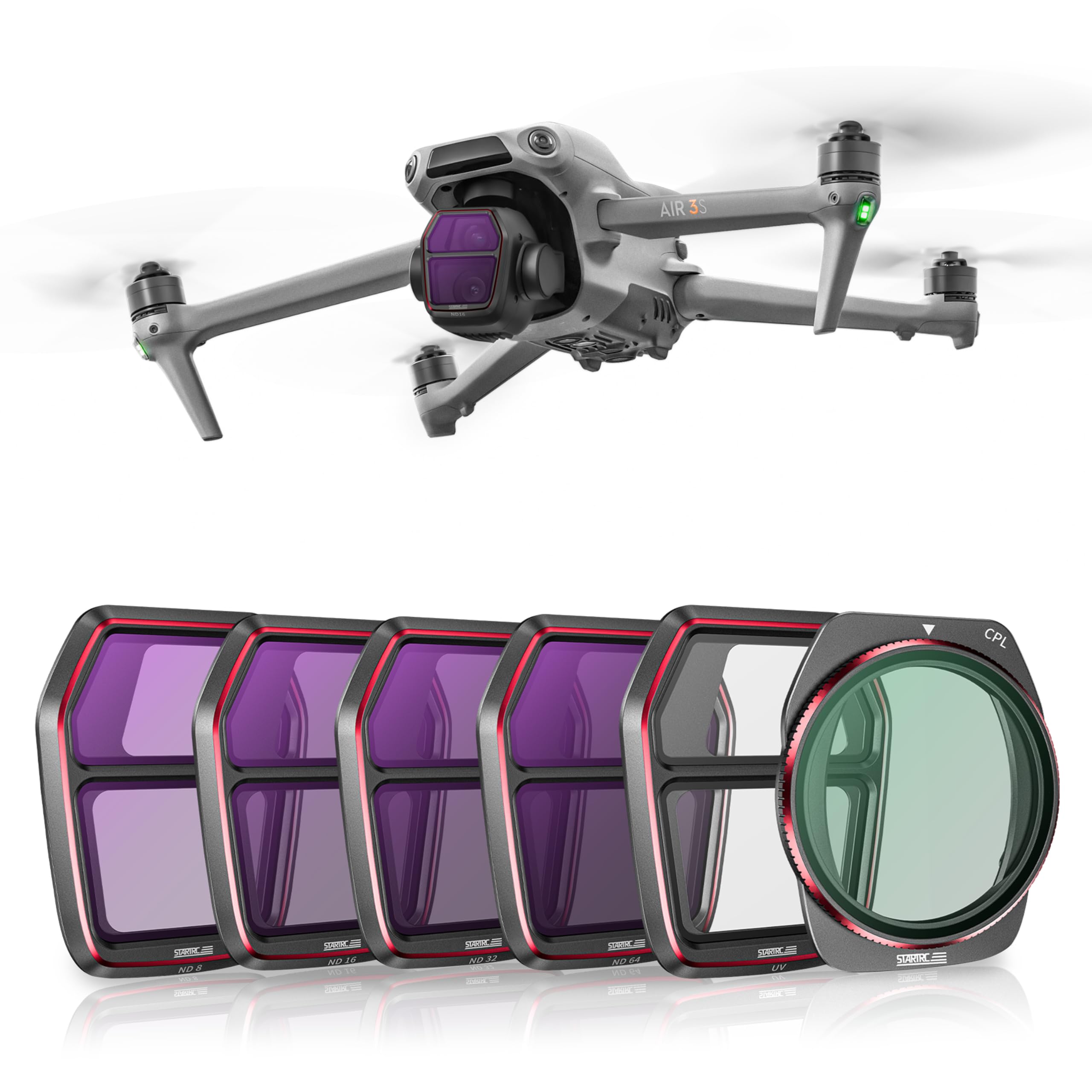 set di filtri neutri densità ND per DJI Air 3S con 6 pezzi