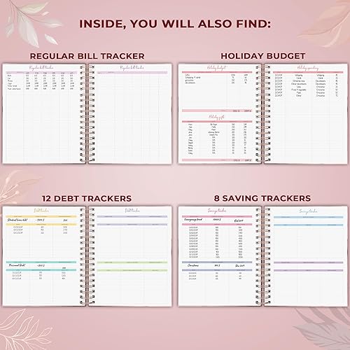 Miniatura 5 de PLANBERRY Planificador de presupuesto grande y organizador mensual de facturas con bolsillos, libro de presupuestos, seguimiento de finanzas y