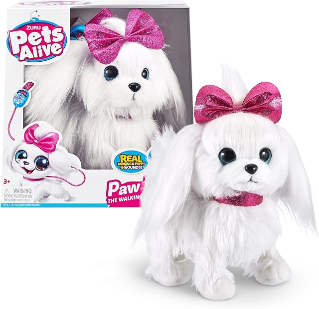 Pets Alive Lil' Paw Paw The Walking Puppy Robotic Toy, Electronic Plush, by ZURU