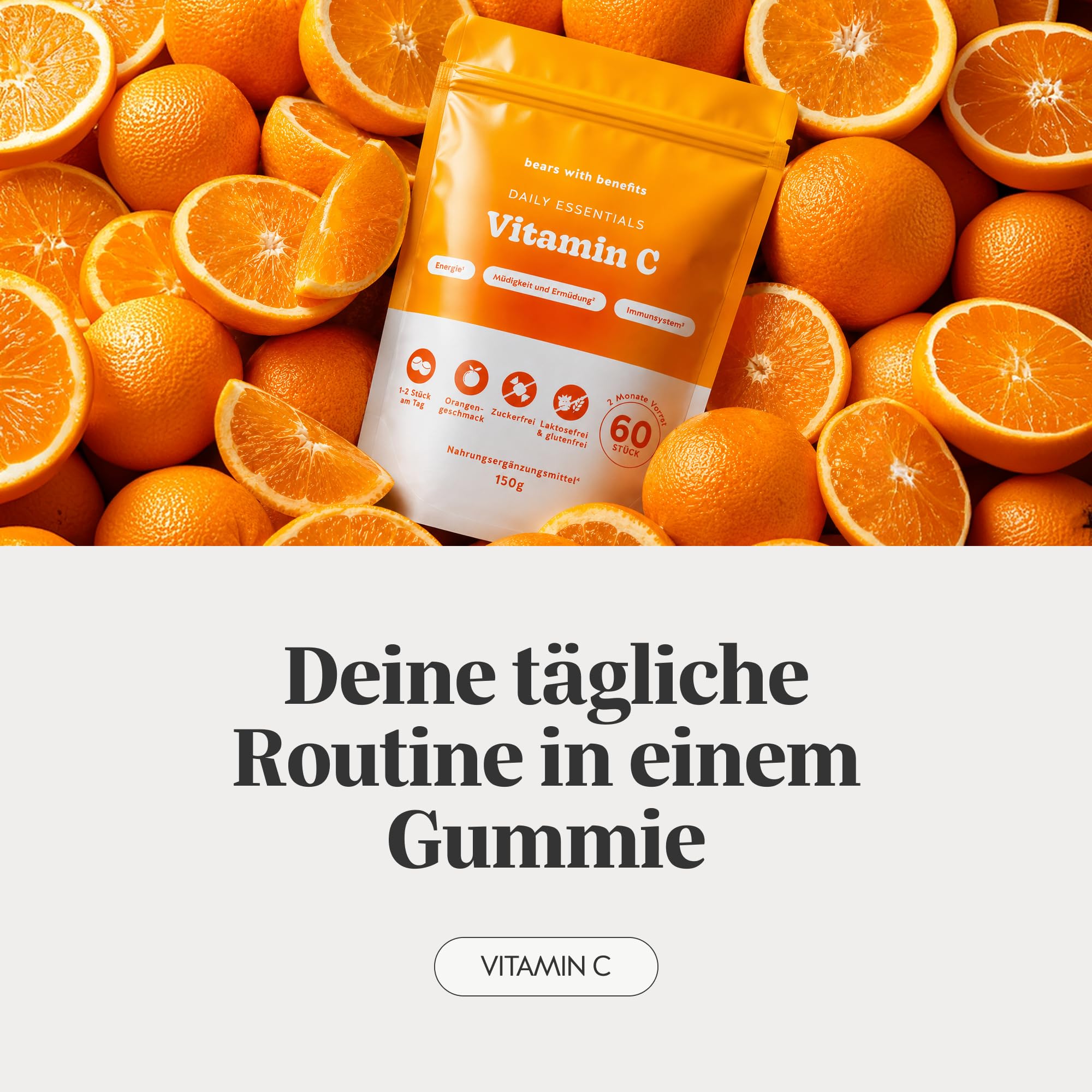 Bears with Benefits - Gummibärchen Vitamin C - Stoffwechsel - 60 Stück