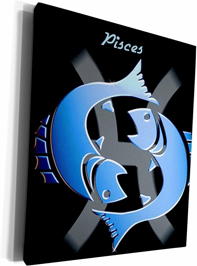 3dRose Museum Grade Canvas Wrap - Pisces Zodiac Sign Zodiac Signs Horoscope