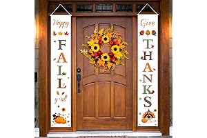 Happy Fall Banner - Porch Banners for Fall Decorations Indoor and Outdoor