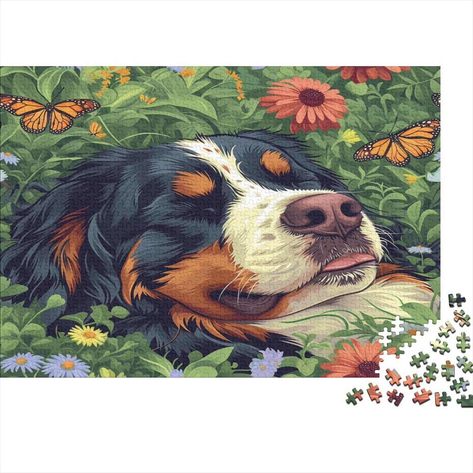 Śliczne puzzle dla psów, puzzle 1000 elementów, puzzle dla dorosłych, puzzle - wysokiej jakości nadruk 1000 sztuk (75 x 50 cm)