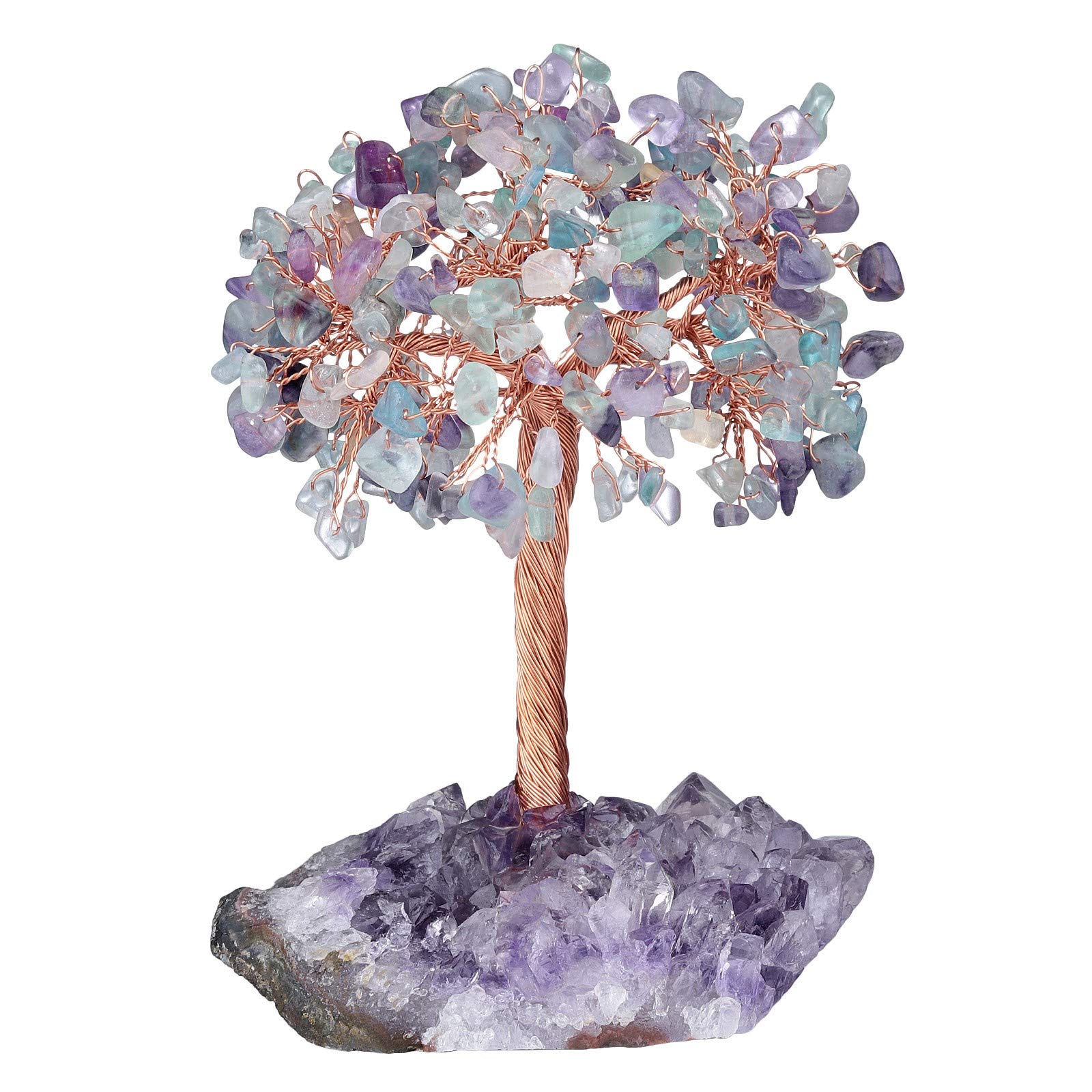 mookaitedecor Arbre en cristal de fluorite avec base en cristal