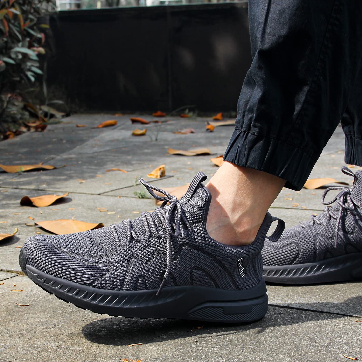 Feethit Mens Non Slip Walking Sneakers Lightweight Breathable Slip on Running Shoes Athletic Gym Tennis Shoes for Men