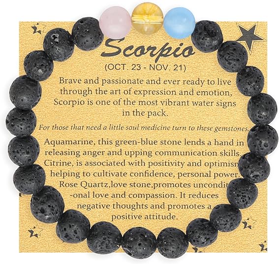Spiritual Crystal Beads Zodiac Bracelet for Women Horoscope Jewelry Birthday Gift