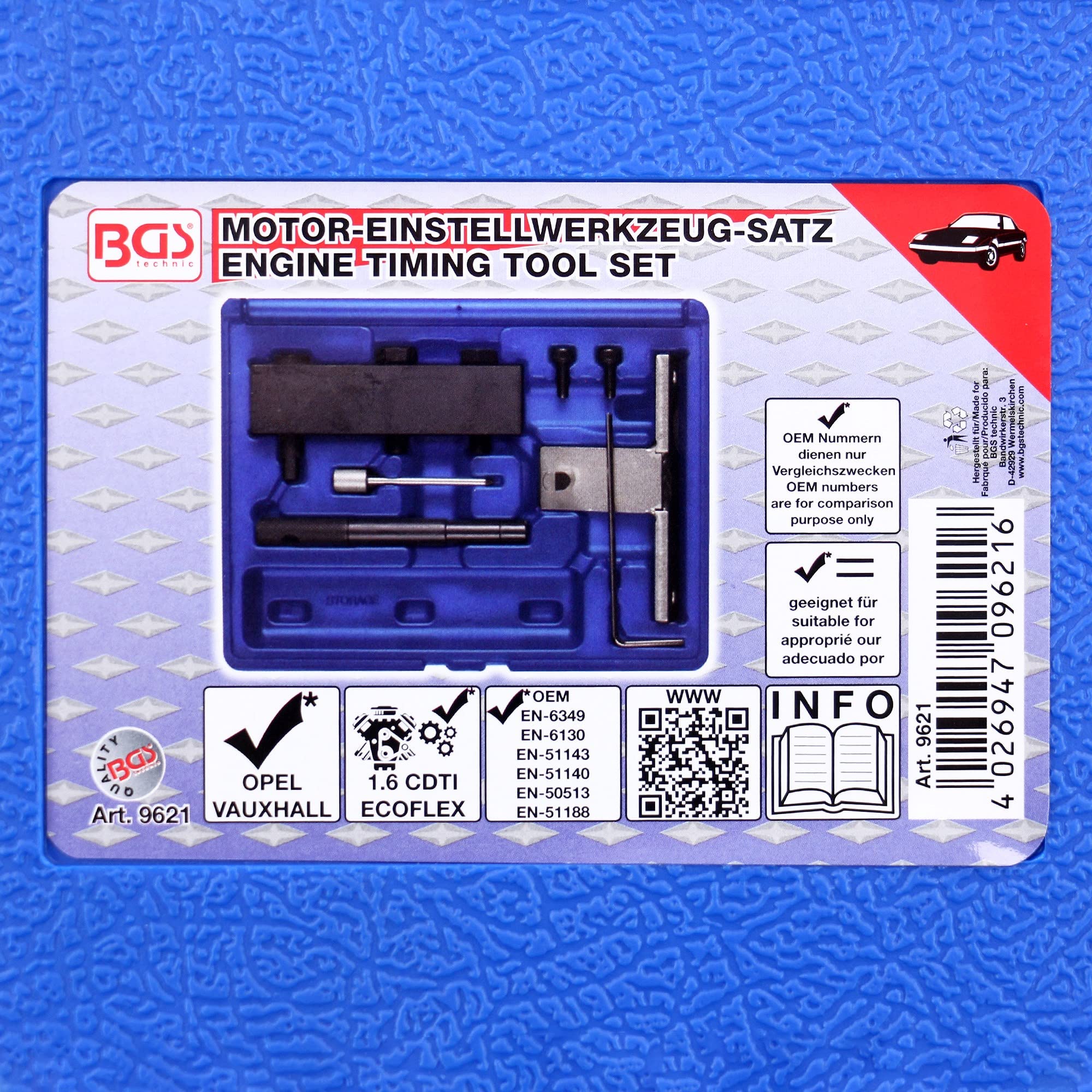 BGS 9621 | Motor-Einstellwerkzeug-Satz | für Opel 1.6 CDTi ecoFLEX