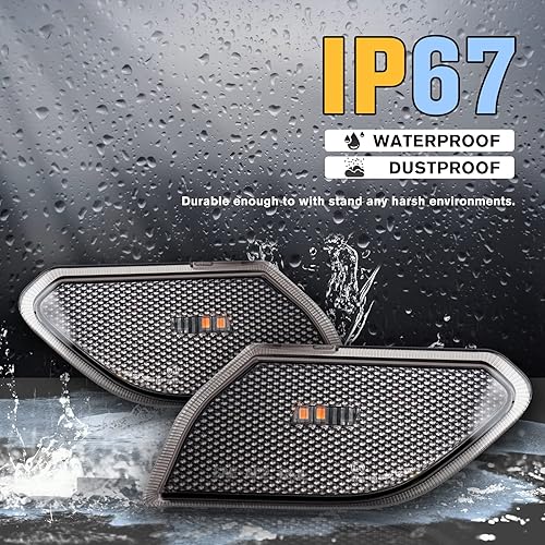 Miniatura 4 de LitMiRaCle LED Side Marker Light for Jeep Wrangler JL & Gladiator JT 2018 2019 2020 2021 2022 2023, Smoke Lens Amber Fender Flares Light Accessories