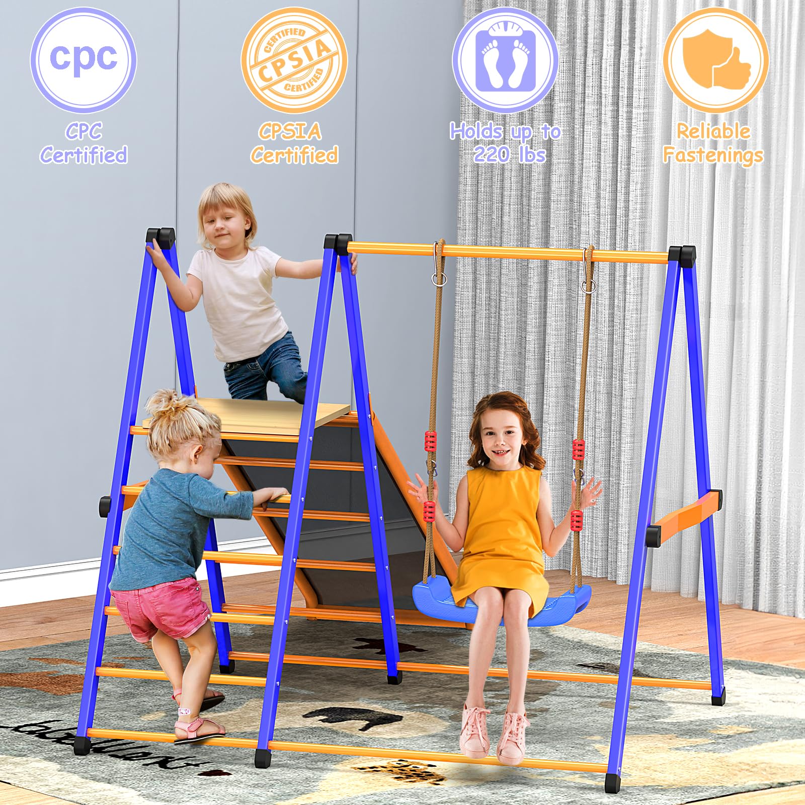 Amazon.com: Indoor Playground 4-in-1 Indoor Jungle Gym for