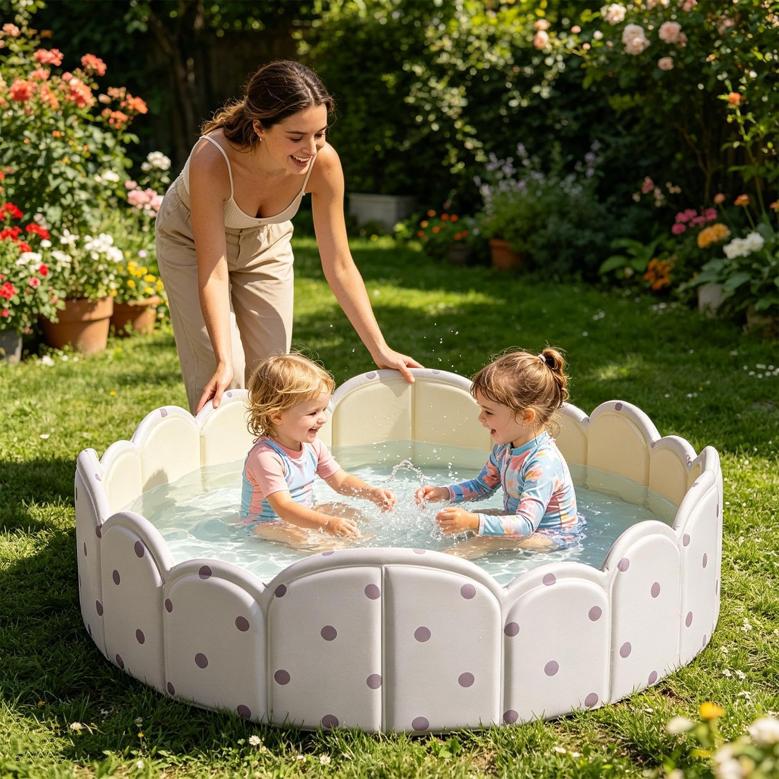 Piscina para Perros Bañera Portátil No Inflable | Pileta Plegable Para en Interiores, Exteriores, Jardín, Playa, Parque, Viaje de Verano