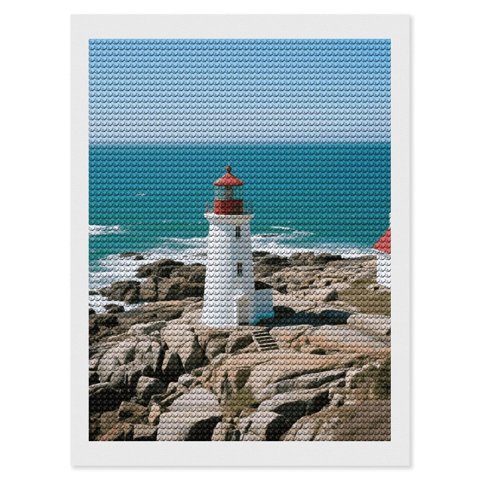 FodPand Lighthouse 5D Diamond Painting Kits for Adults Beginners Full Drill Round Diamond Dots Pictures Gem Art Supplies for Home Wall Room Decoration DIY Craft Set Gift 12x16