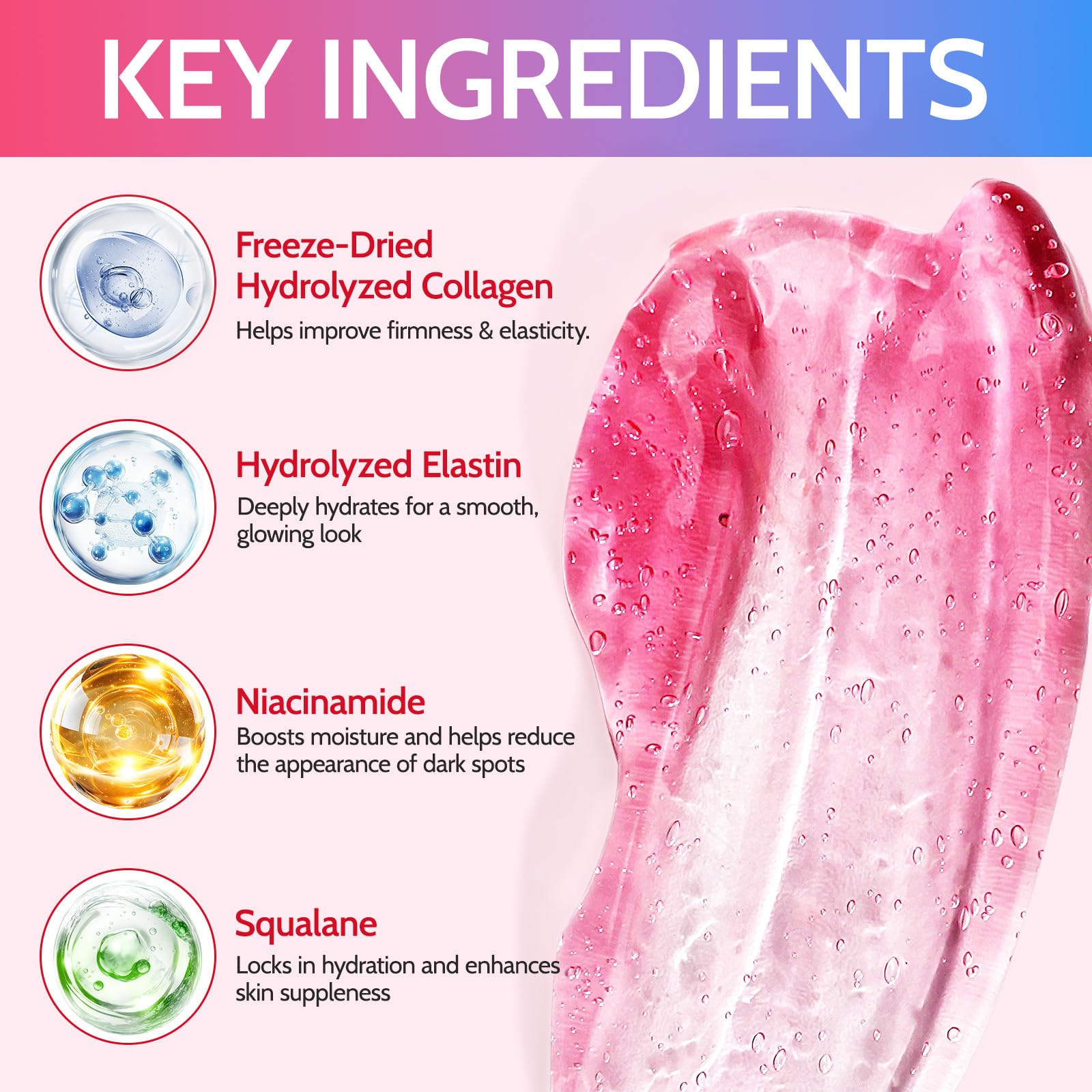 Collagen Jelly Cream, Collagen Gel Face Cream with Niacinamide & Hydrolyzed Collagene, Anti-Aging Face Moisturiser - Image 4