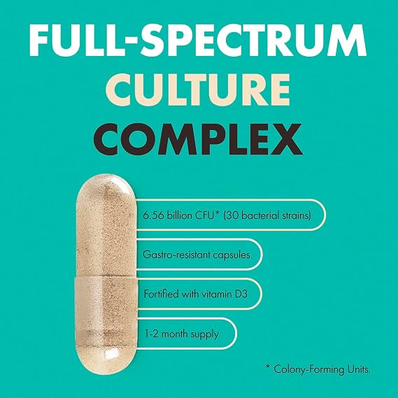 Incite Nutrition Pre + Pro Bio Cultures Complex 13 Billion CFU. 60 Capsules, 1 Month Supply. 30 Bacterial Strains. Supports Gut Health, Digestion, and Immune System. Suitable for Vegetarians & Vegans