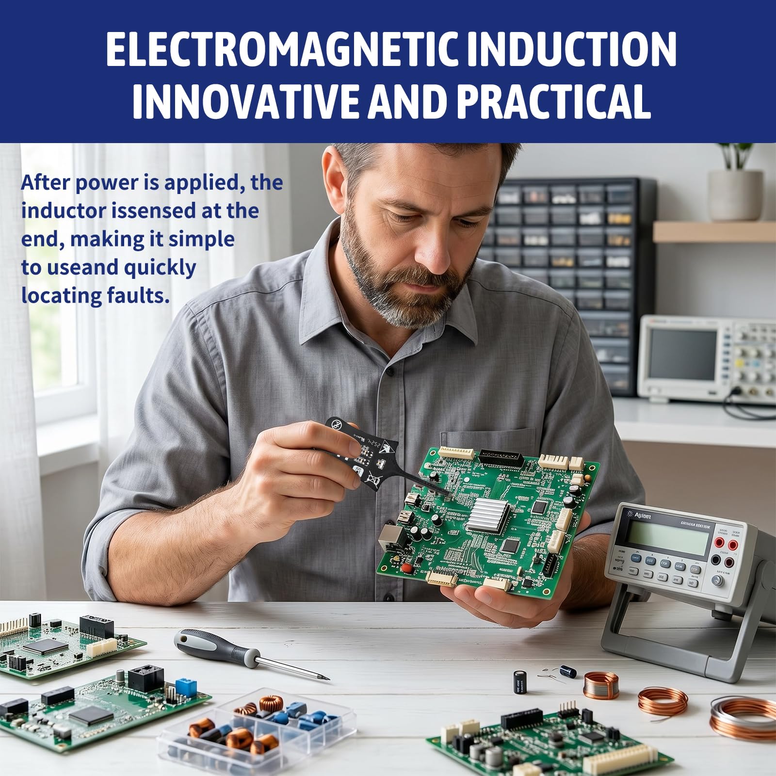 3 misuratori di induttività, tester di induttività, tester di induttività, dispositivi di prova portatili ad alta precisione per testare sensori elettromagnetici in dispositivi come telefoni, computer