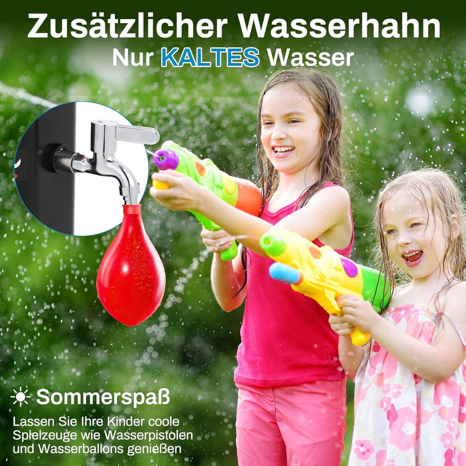 LIFERUN Prysznic solarny, prysznic ogrodowy z głowicą prysznicową 360°, kranem, przyłączem węża ogrodowego i osłoną ochronną, prysznic basenowy, na kemping, ciepła woda, do 60°C, bez przyłącza prądu