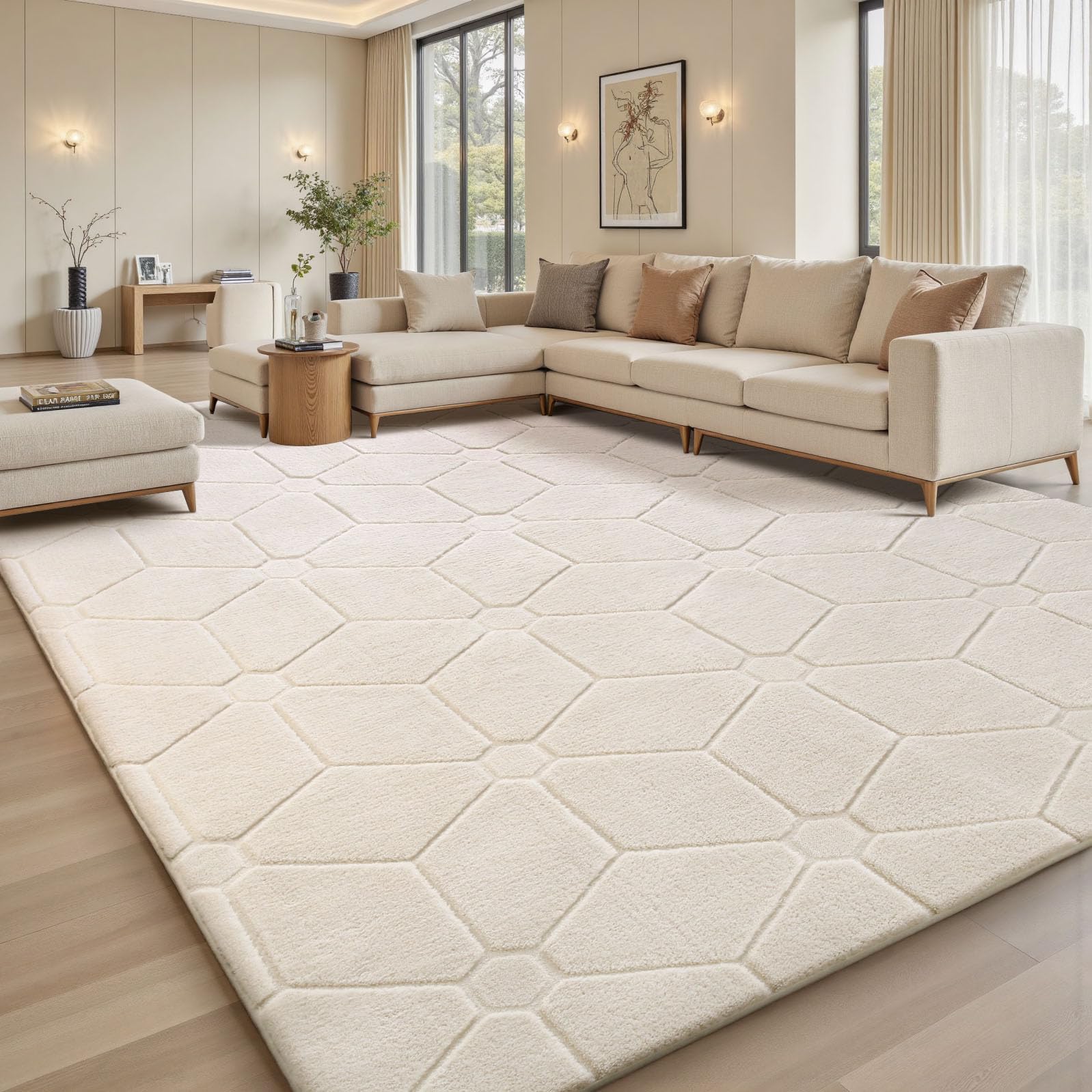 Sour Lemon Rugs Living Room 200x290,3D Cream Area Rugs for Bedroom,Extra Large Rugs for living room,Machine Washable Anti Slip Short Pile Rug Carpets Mat for Kids Room BedroomOEKO-TEX STANDARD 100