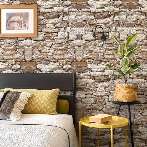 Miniatura 2 de Orainege Papel tapiz de ladrillo vintage para cocina, autoadhesivo, extraíble, 17.7 pulgadas, 393.7 pulgadas