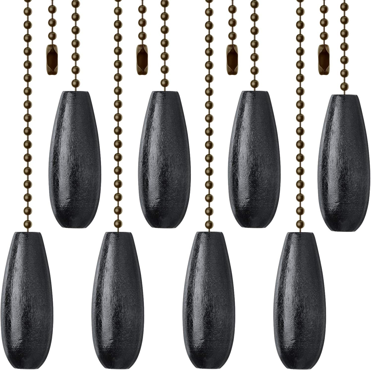 8 Pieces Ceiling Fan Pull Chains Wooden Pendant Pull Chain Extension for Ceiling Light Lamp Fan Chain (Black) : Tools & Home Improvement