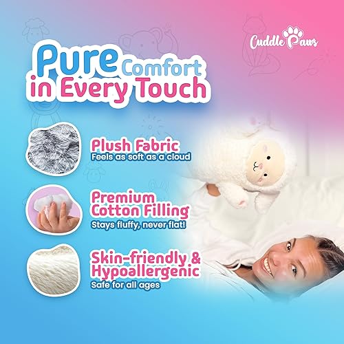 Miniatura 2 de Cuddle Paws Lamb Big Stuffed Animal Body Pillow Plush 23 inches, Kawaii Toys, Cute Giant Stuffed Animals, Gift for Girlfriend, Soft Big Plushies
