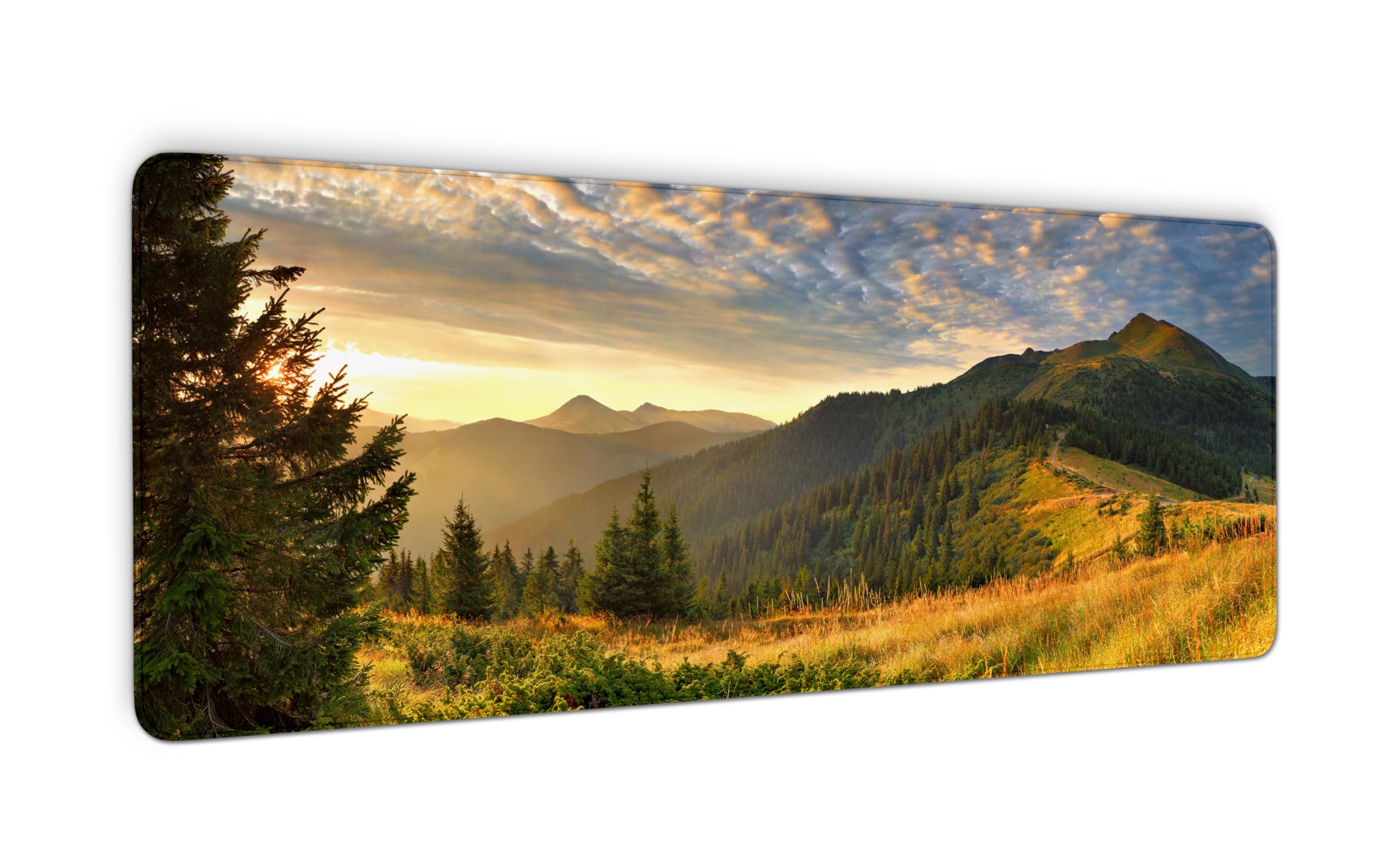 Smoky Mountains Mouse Pad, Fall Forest Computer Mouse Mat, Great Smoky Mountain National Parks Keyboard Pad, Non-Slip Base, Stitched Edge Desk Mat for