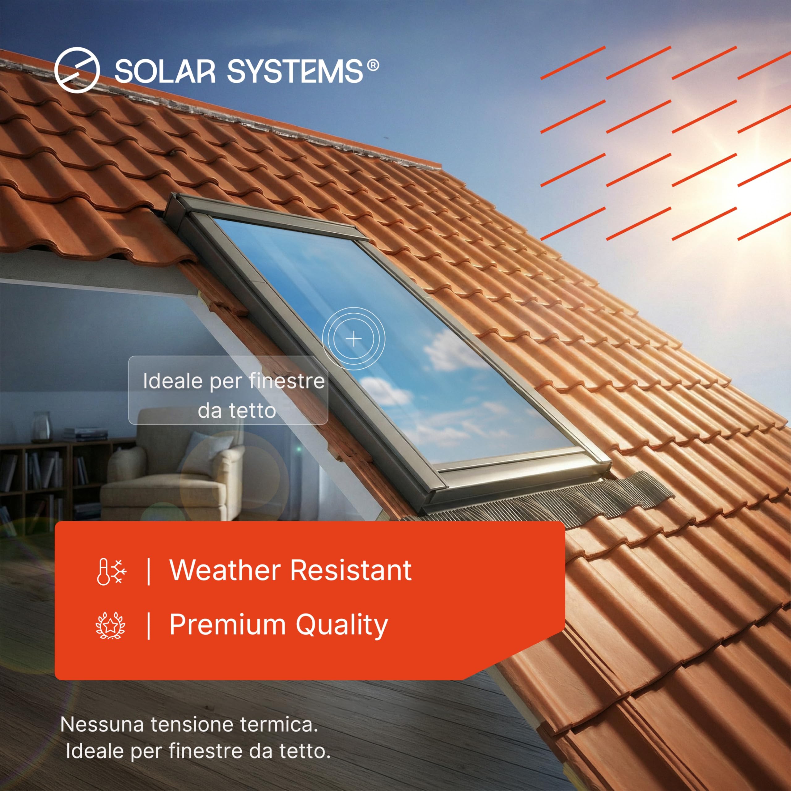 SOLAR SYSTEMS - Pellicola per finestre protezione solare - Pellicola protezione solare finestra esterna - con protezione privacy, autoadesiva - protezione termica, solare, UV - 75x200cm