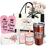 Retirement Gifts for Women 2025, Best Retirement Gifts Ideas for Coworker Teacher Boss Nurses Friends Mom Grandma Retirees, Coworkers Farewell Leaving Going Away Gift with 20Oz Tumbler Canvas Tote Bag