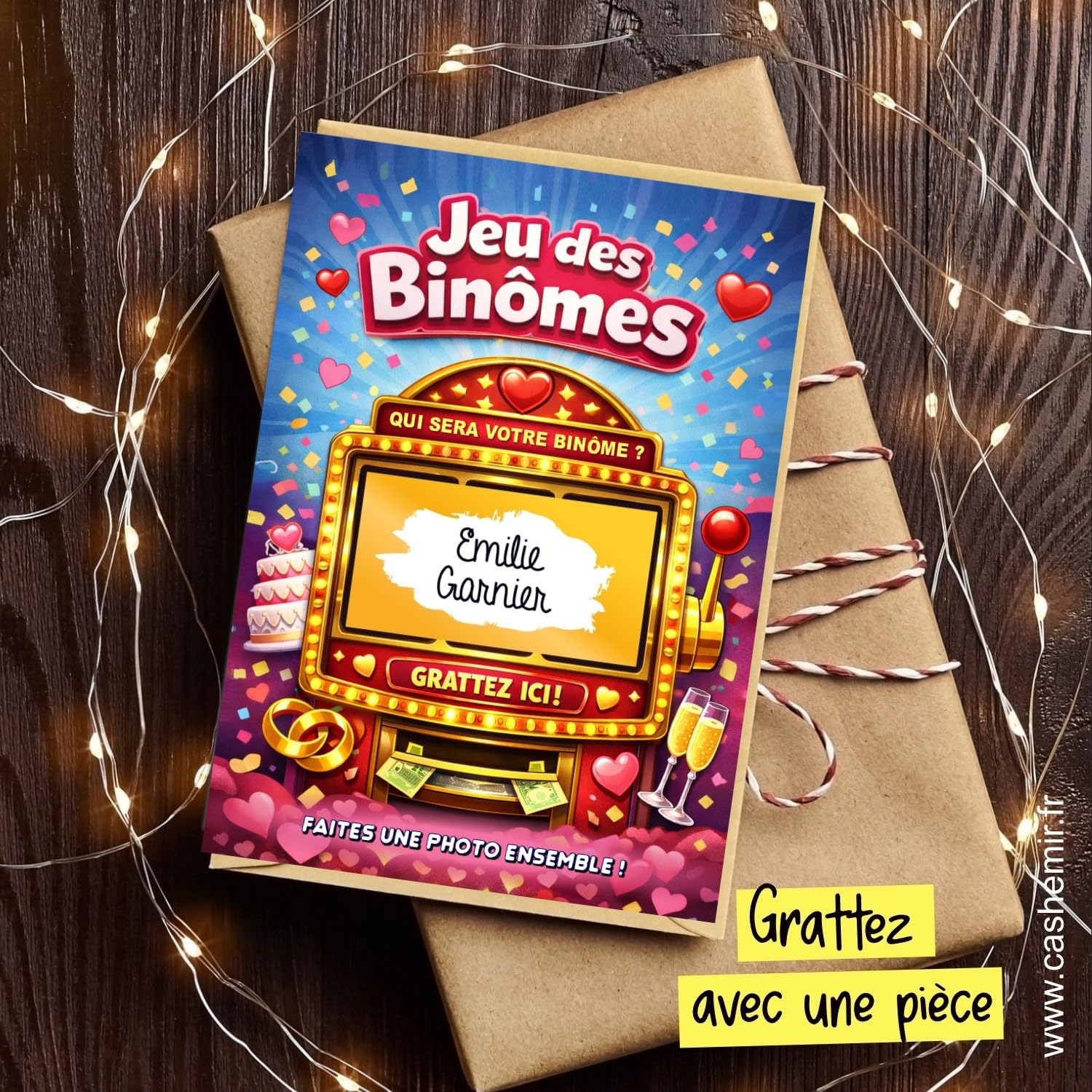 Jeu des Binômes Mariage 50 Cartes à gratter | Tickets à Personnaliser | Animation Repas Mariage Anniversaire