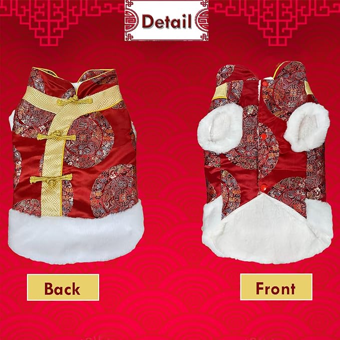 Abrigo de invierno con capucha para perro pequeño BAMY, rojo, tamaño L miniatura 5