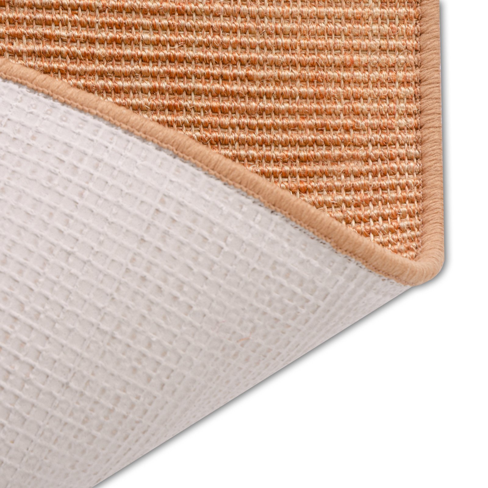 Sylt Apricot Sisal Runner al metro larghezza 100 cm Tappeto Passatoia ponte Corridoio in tutte le lunghezze disponibili fino a 30 meter, arancione, 100 x 100 cm