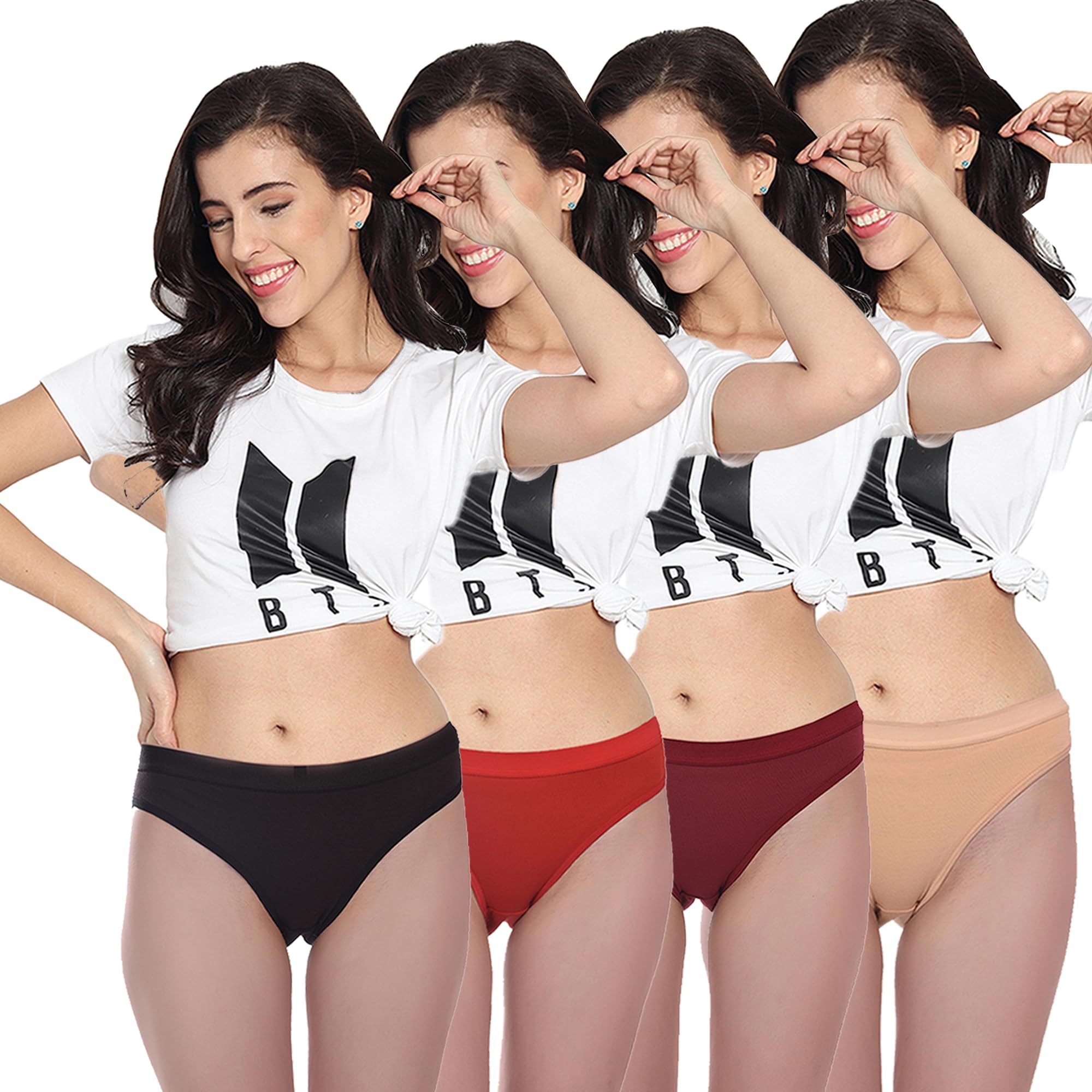 Fleurt Women's Briefs, Included in Our Panty Set 4 and Combo Packs for Daily use-Fleurt-PT4-Combo02