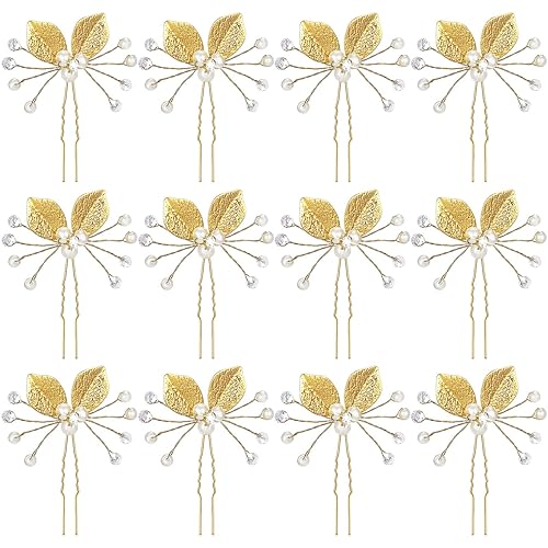 12 pinzas de mariposa para el cabello, pinzas para el cabello con perlas de cristal, horquillas para el cabello de novia, boda, accesorios para el