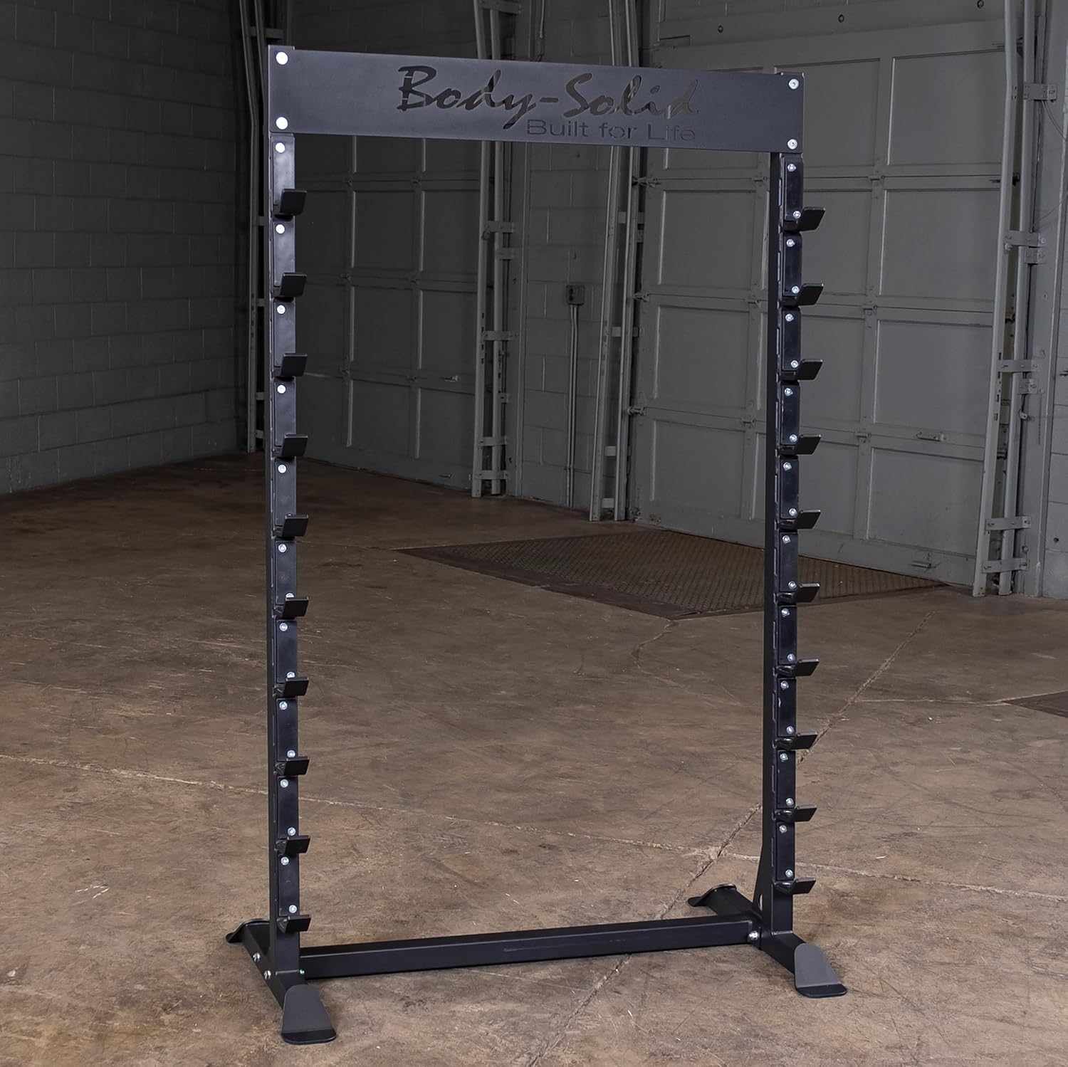 Body Solid Pro ClubLine (SBS100) Horizontal Bar Rack, Barbell Holder for Gyms & Strength Training Equipment Holds 10 Olympic Barbells, Heavy-Duty Gym Commercial and Home Gym Storage Solution