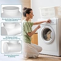 Vista 6 de Kit de conector de ventilación de secadora, codo de ventilación de secadora de ropa de 90 grados, conector rápido fácil de limpiar, se adapta a