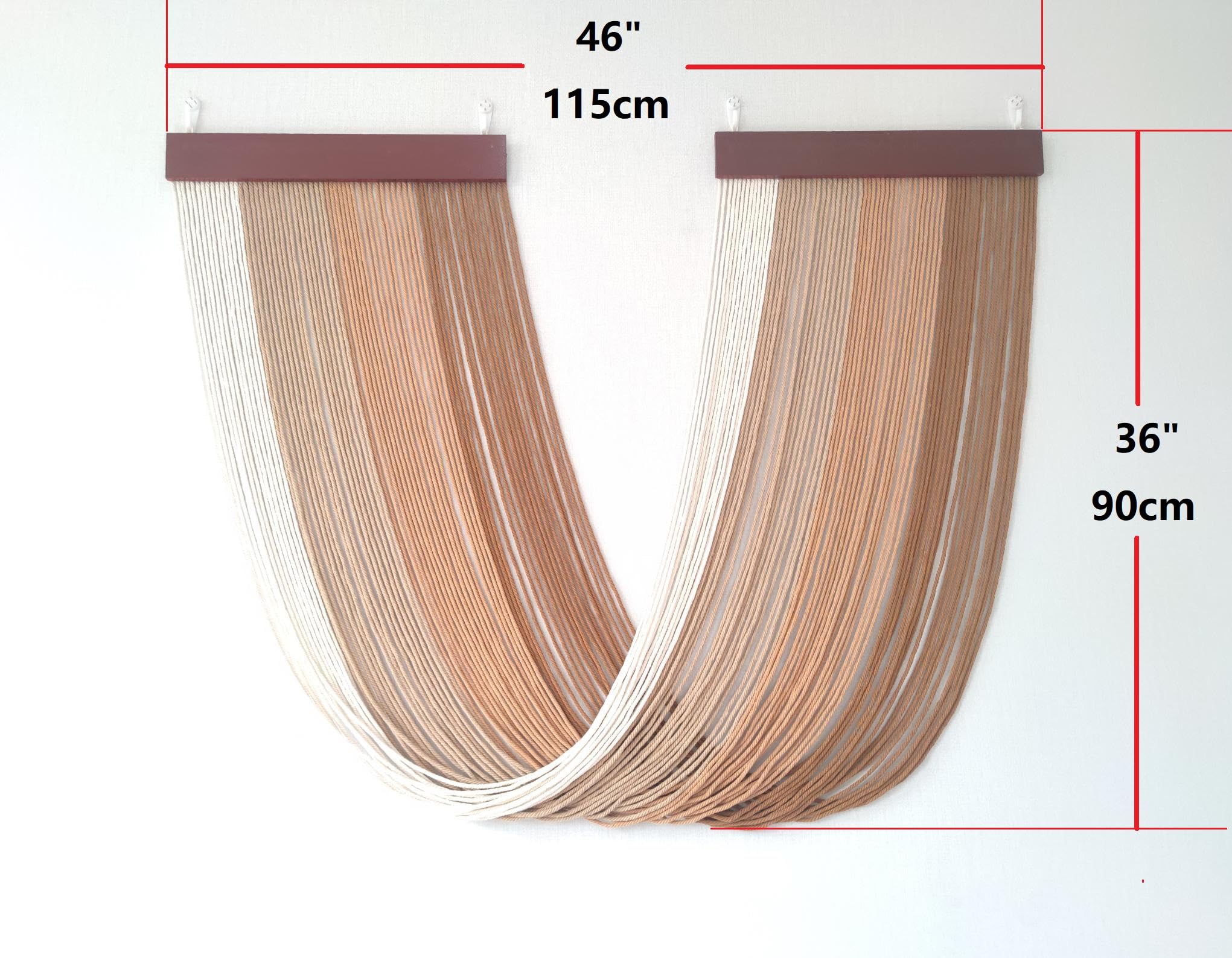 Tapiz de macramé para colgar en la pared, grande, 46 pulgadas de ancho x 36 pulgadas de largo, decoración de pared estilo bohemio, cabecero de pared, dormitorio, sala de estar, apartamento, 3