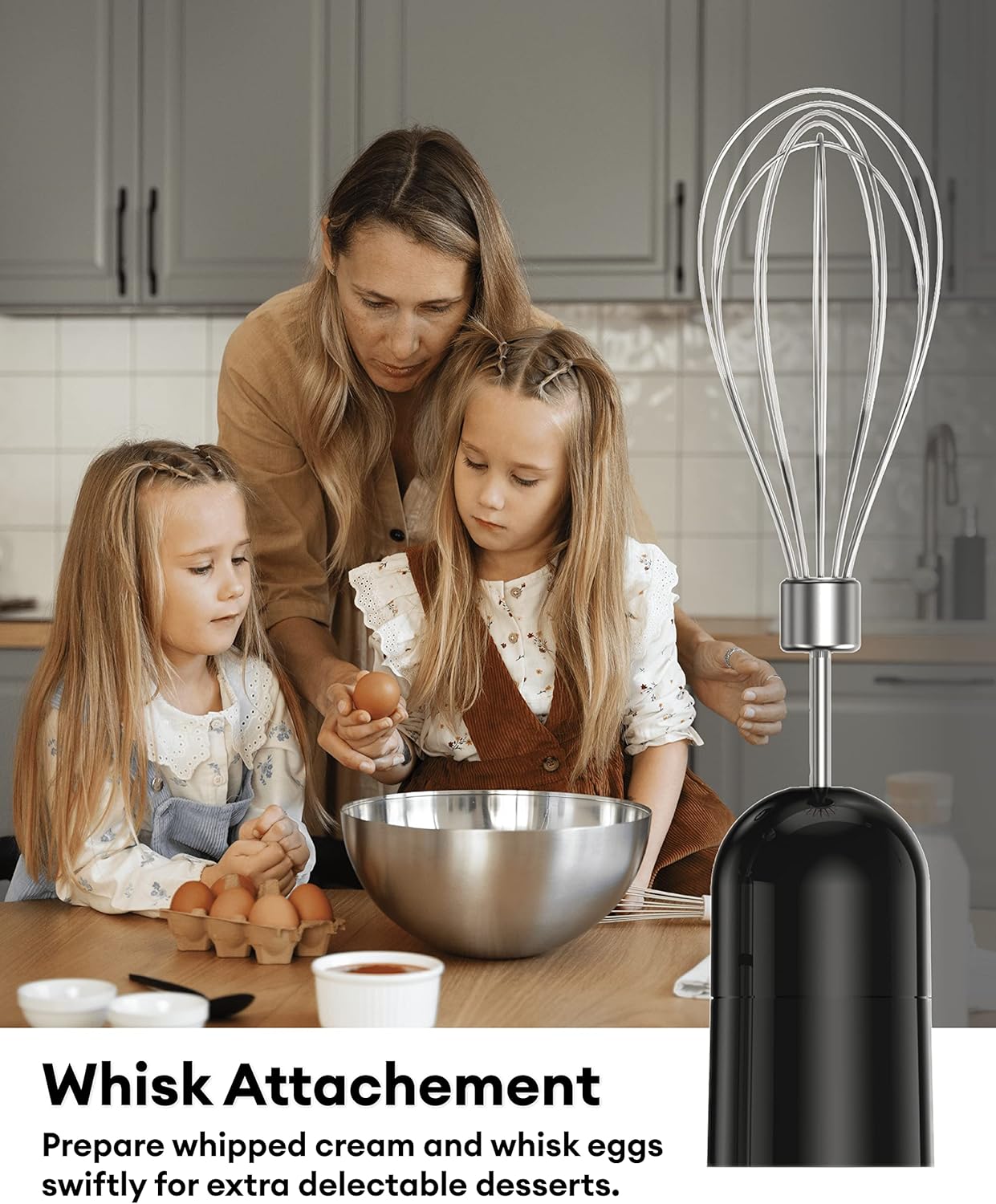 New 2023 SOFANCI Immersion Electric Hand Held Stick Blender 3-in-1 Hand Blender 12-Speed with Turbo Mode 800W Full Copper Motor Titanium Stainless Steel Blades to Blend, Puree, Whisk & Froth, Black