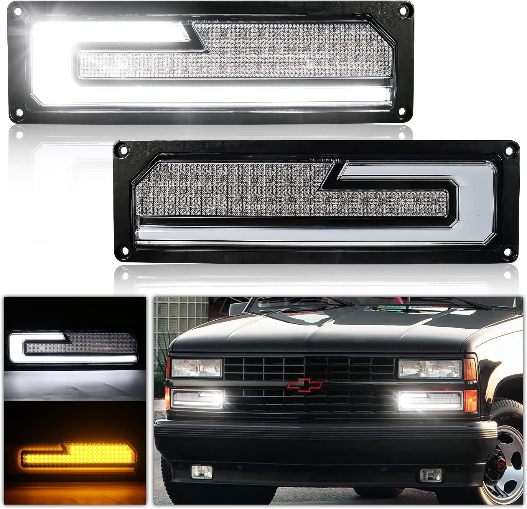 POVTOR LED Turn Signal Replacement Lights with White DRL