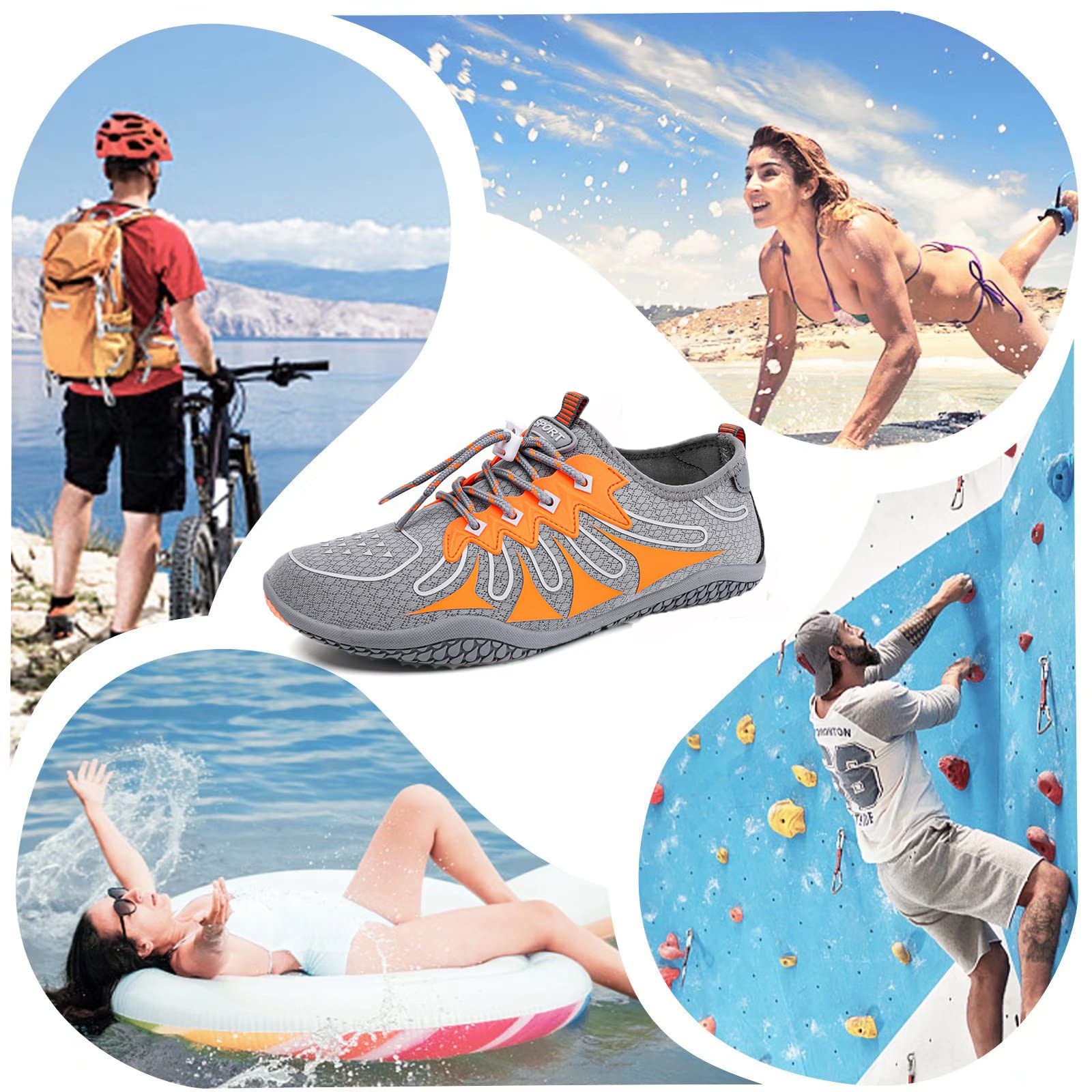 ウォーターシューズ メンズ レディース 速いドライ ビーチシューズ Amazon.co.jp: ユニセックスビーチウォーターシューズ、クイックドライ
