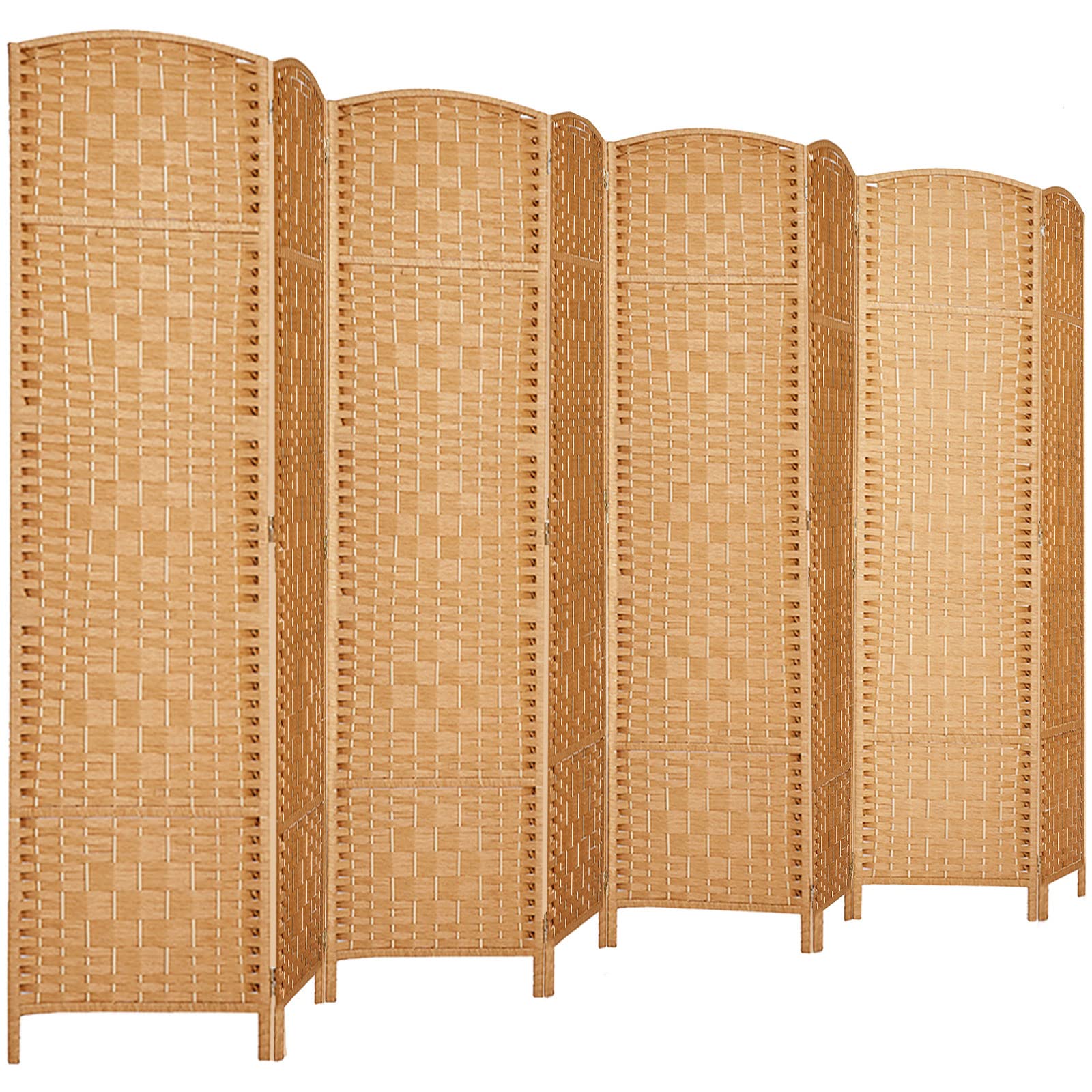 Rose Home Fashion 6 ft Tall Room Divider, Room Dividers and Folding Privacy Screens, 15.7in Privacy Screen 8 Panel Partition Temporary Wall Separation