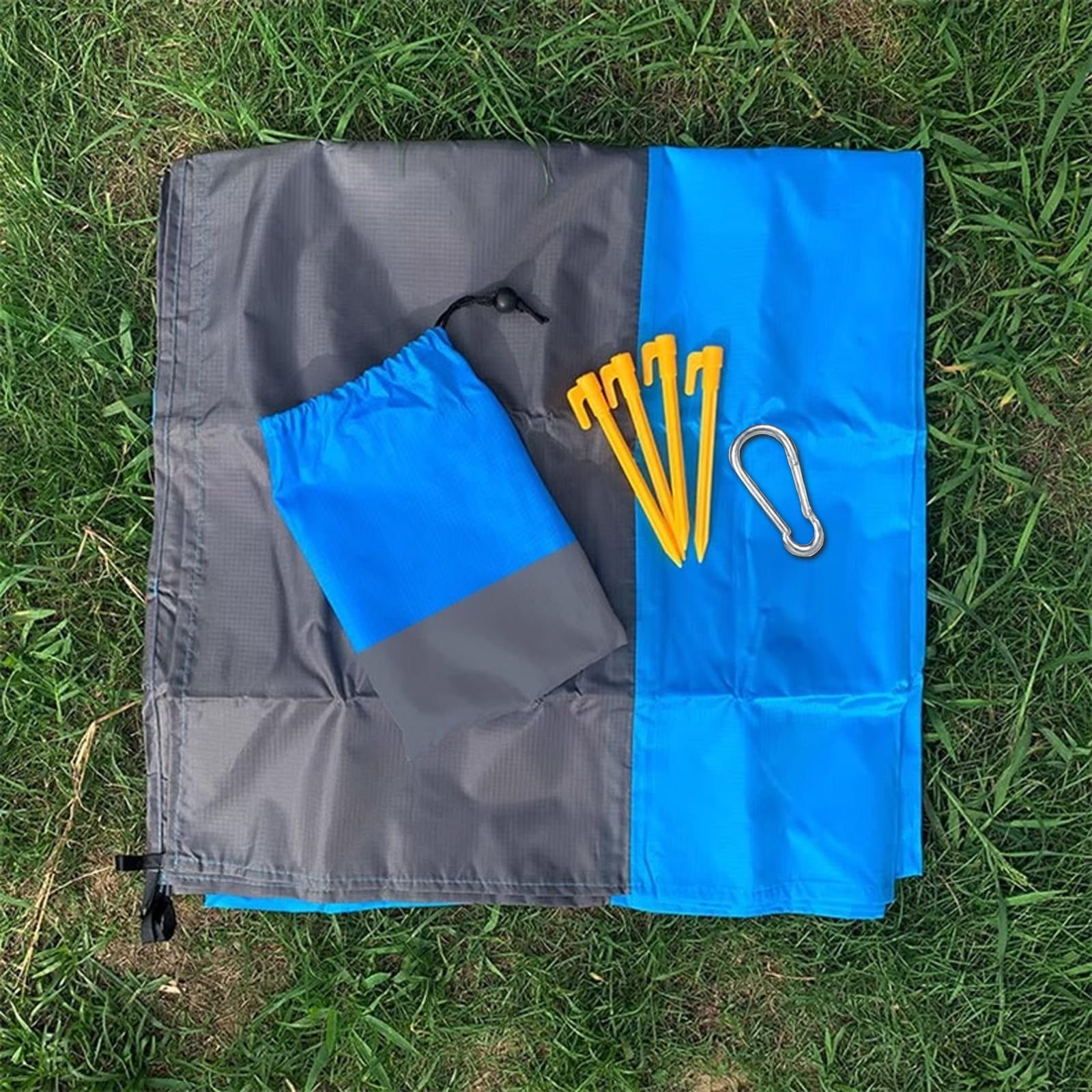 Coperta da Spiaggia Impermeabile 210 x 200 cm Antisabbia Telo Spiaggia Grande Campeggio Picnic Blu
