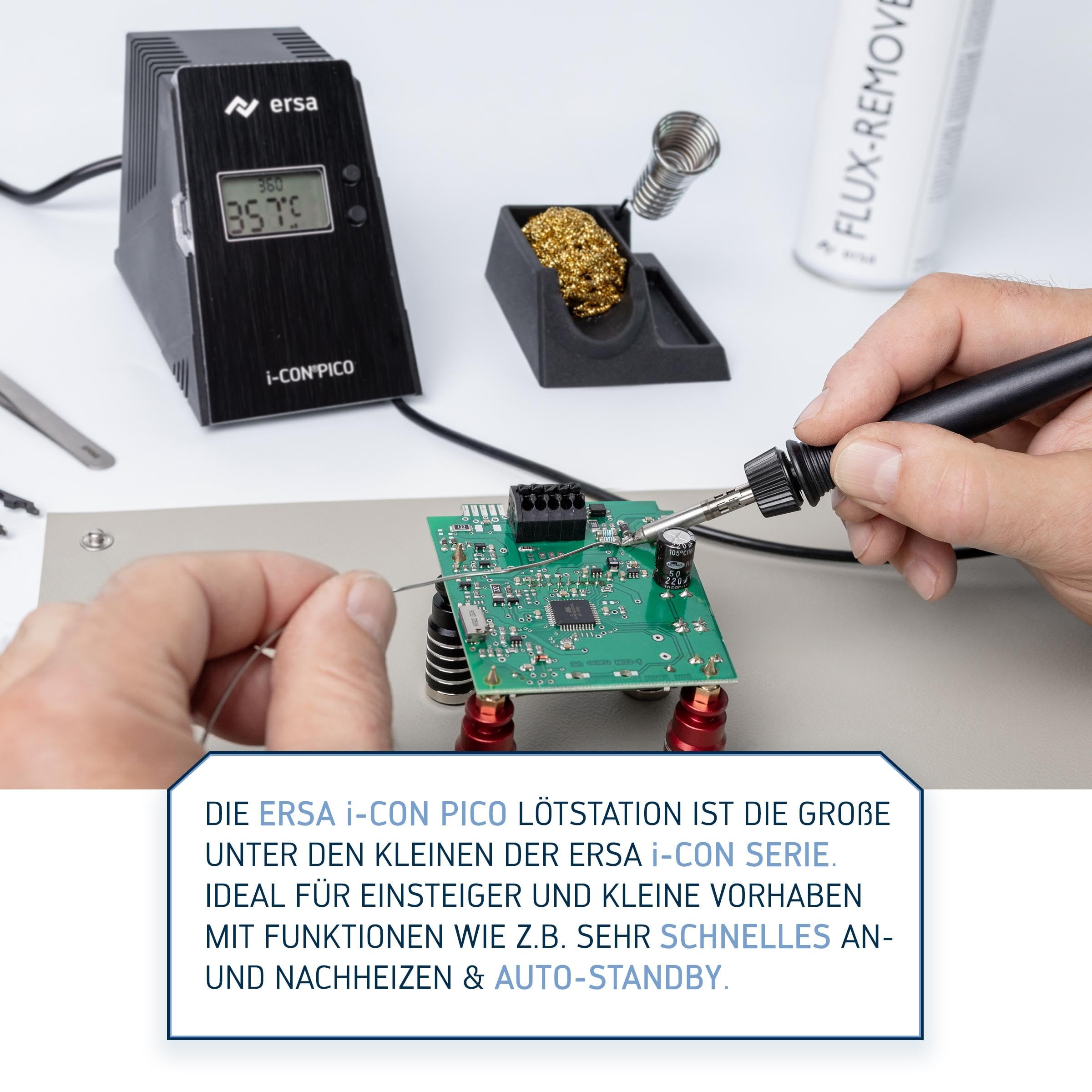ERSA i-CON PICO MK2 Stazione di saldatura digitale 80 Watt 150-450°C i-TOOL PICO MK2 saldatore TIP'N TURN punta 1,6 mm standby
