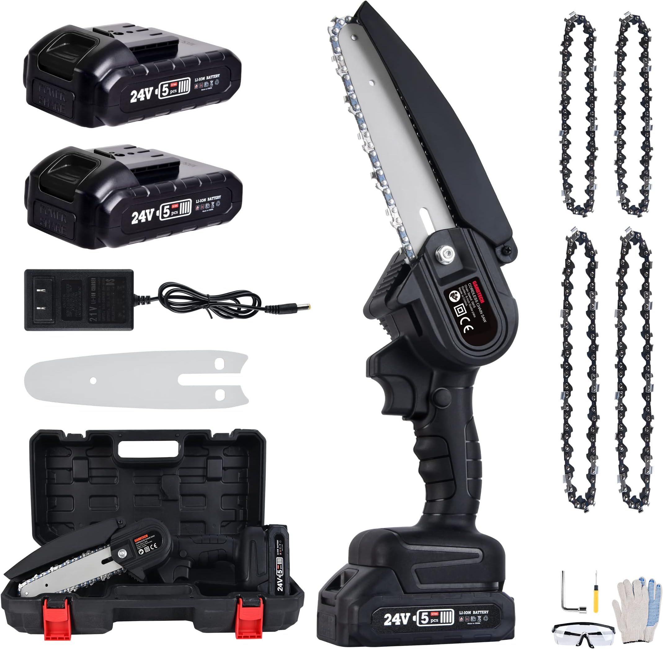 Amazon.com : Gardtech Mini Chainsaw Cordless 6 Inch - Portable Electric ...