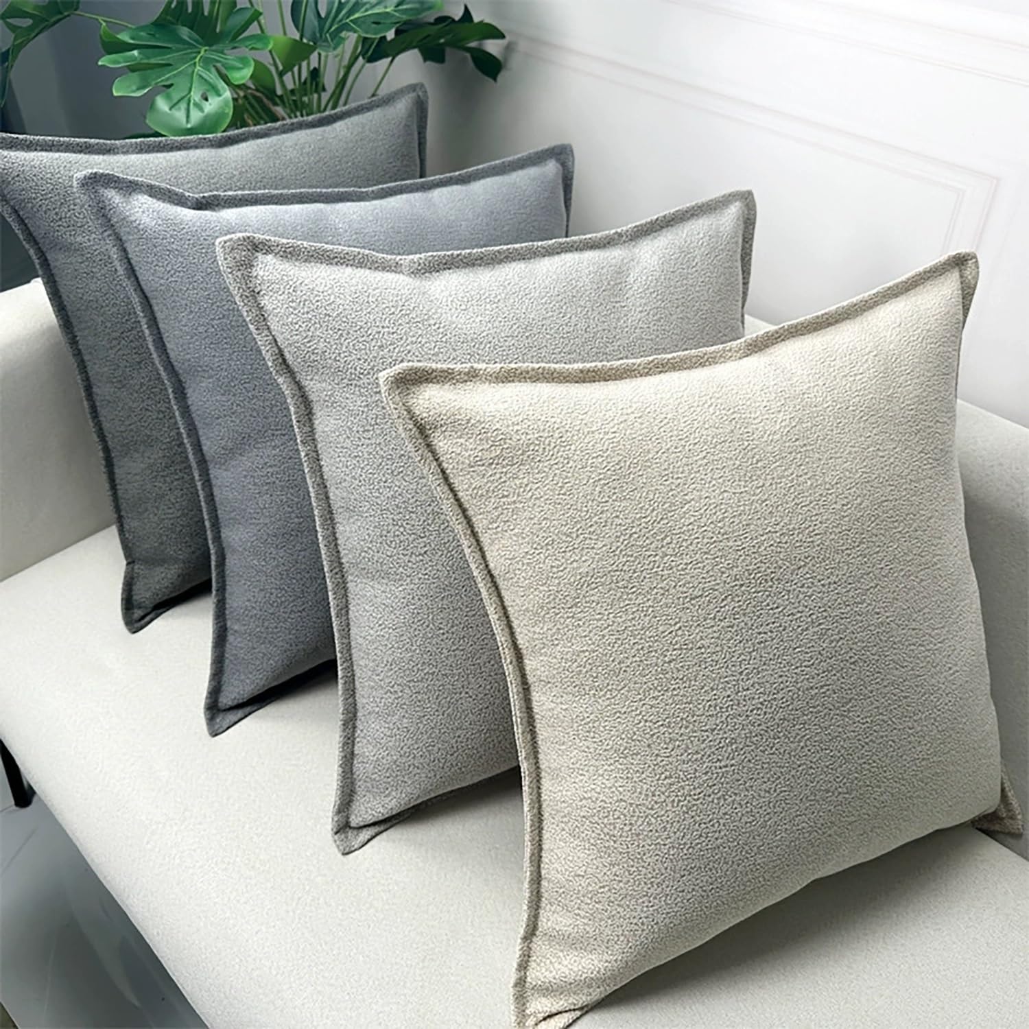 Sofa Kissenbezug 45x45cm Kissenhülle Gitter 10er Set Couch Kissenbezüge,Sofakissen Zierkissenbezüge Dekorative Dekokissen Couchkissen Zierkissen Bezug Sofakissenbezug(Beige 2)