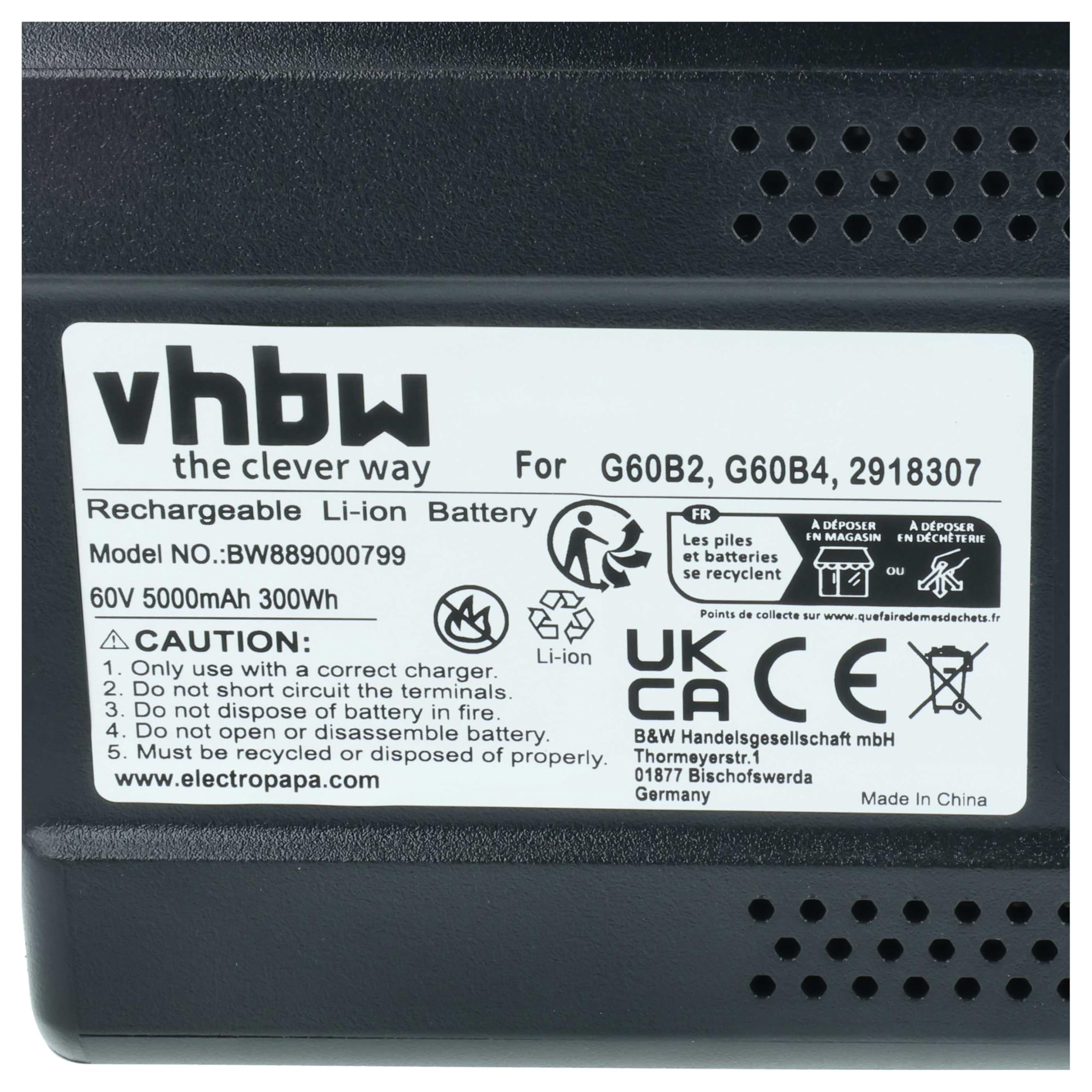 vhbw Batería reemplaza Greenworks G60B2