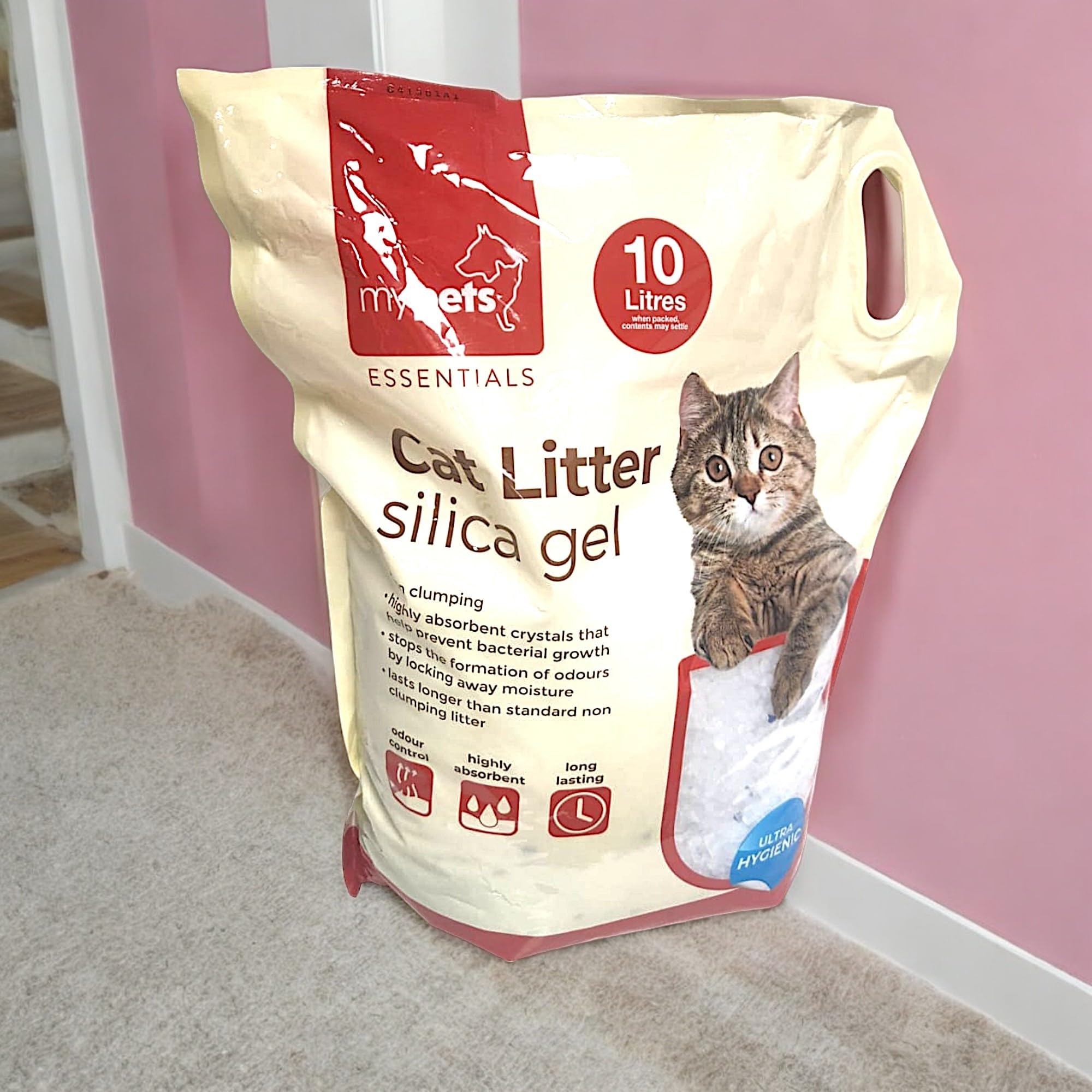 Lettiera per gatti in gel di silice, 10 litri, antiodore, altamente assorbente, a lunga durata, senza polvere, ultra igienica