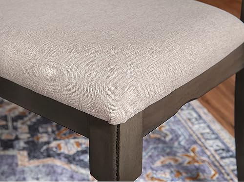 Miniatura 8 de Powell Willow - Juego de comedor de seis piezas con base gris oscuro y parte superior blanca ahumada, incluye mesa de comedor, cuatro sillas y banco